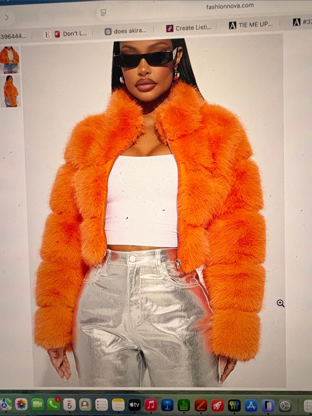 Fashion Nova Vibrant Orange Cropped Teddy Jacket